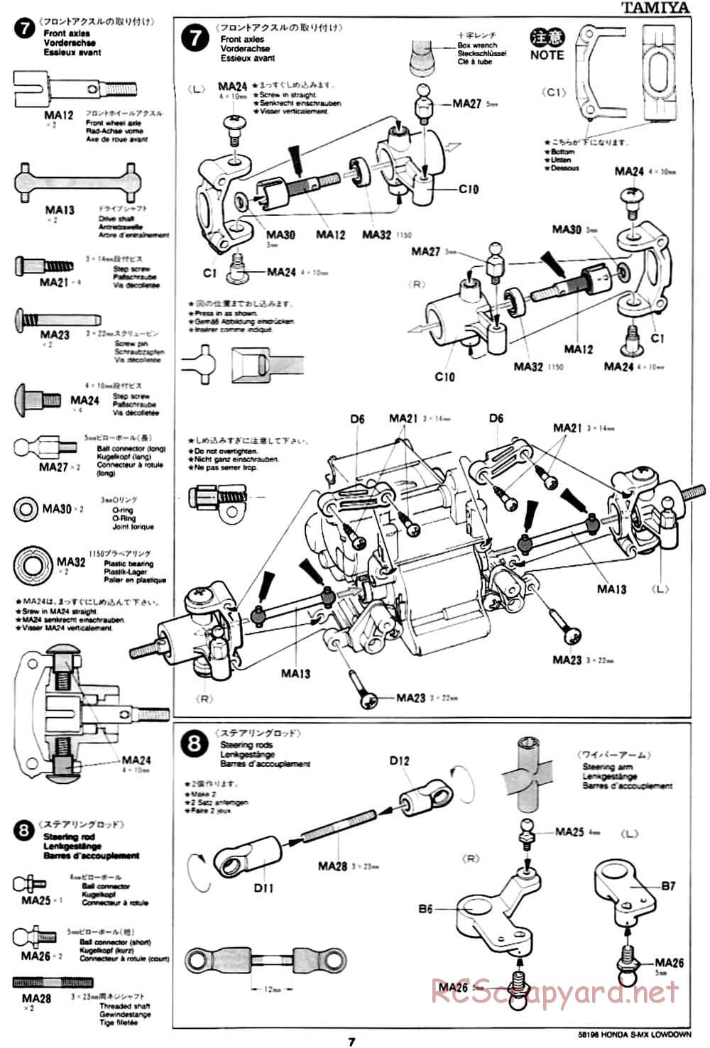 Tamiya - Honda S-MX Lowdown - M01 Chassis - Manual - Page 7