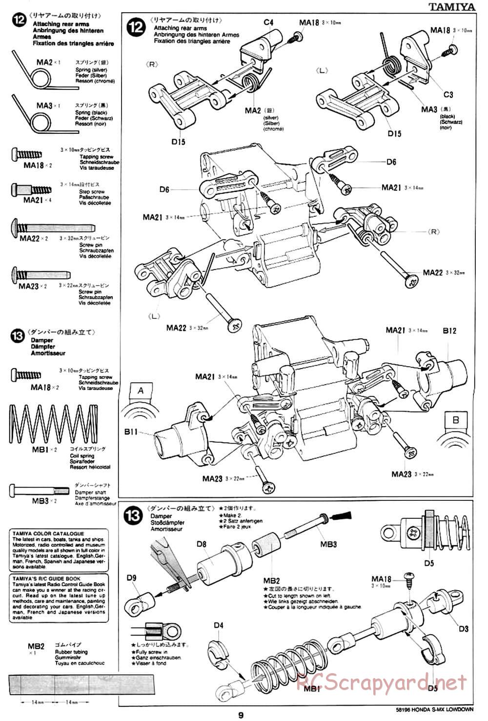 Tamiya - Honda S-MX Lowdown - M01 Chassis - Manual - Page 9