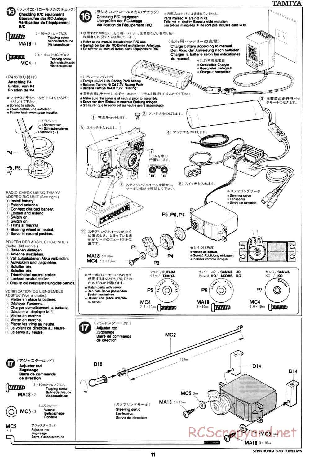 Tamiya - Honda S-MX Lowdown - M01 Chassis - Manual - Page 11