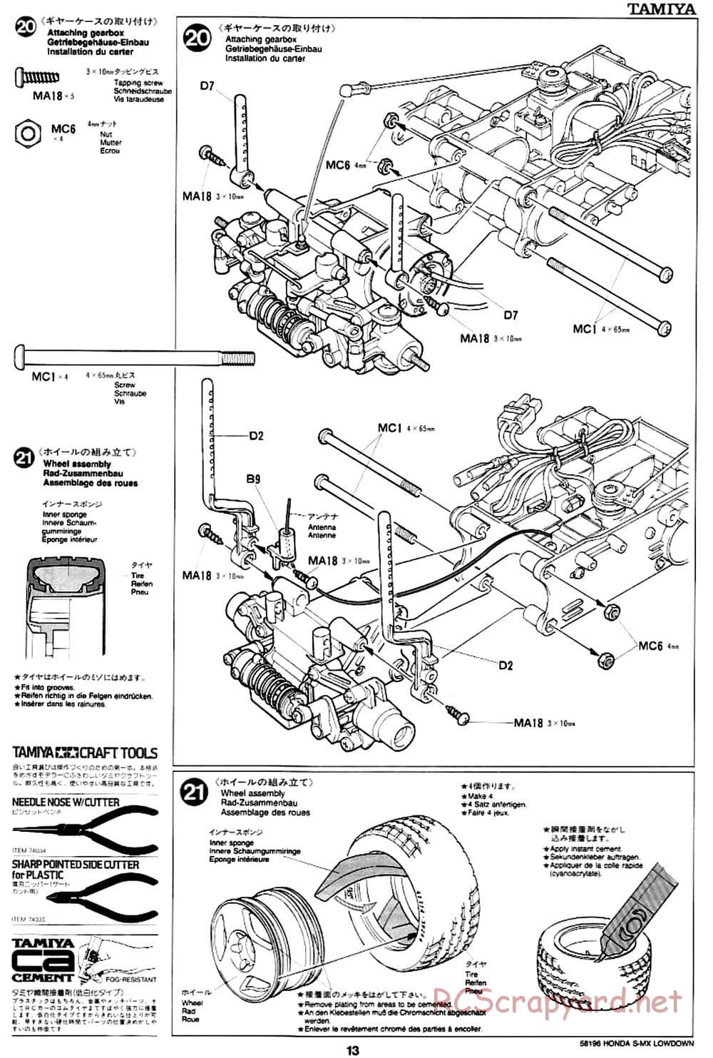 Tamiya - Honda S-MX Lowdown - M01 Chassis - Manual - Page 13