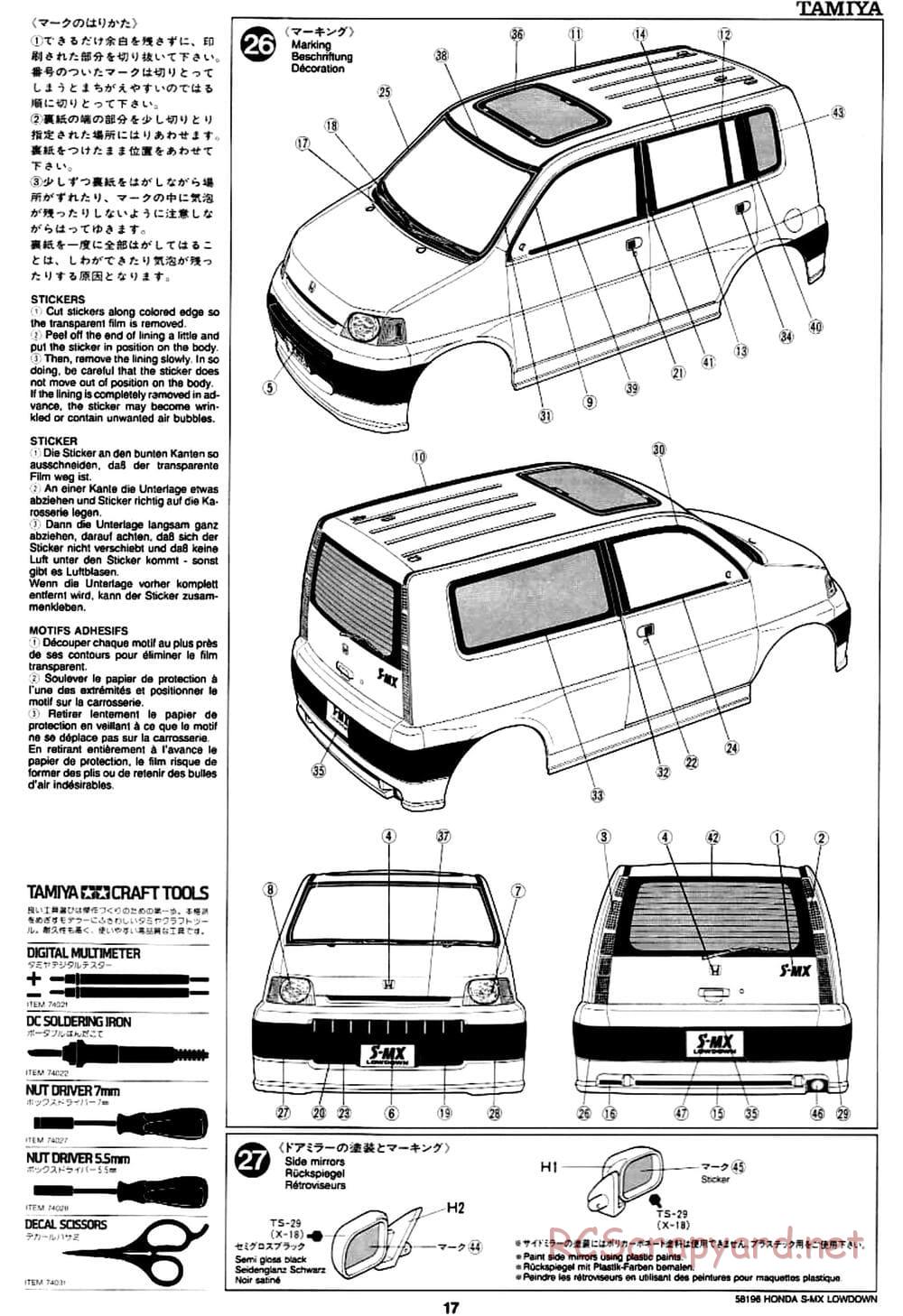Tamiya - Honda S-MX Lowdown - M01 Chassis - Manual - Page 17