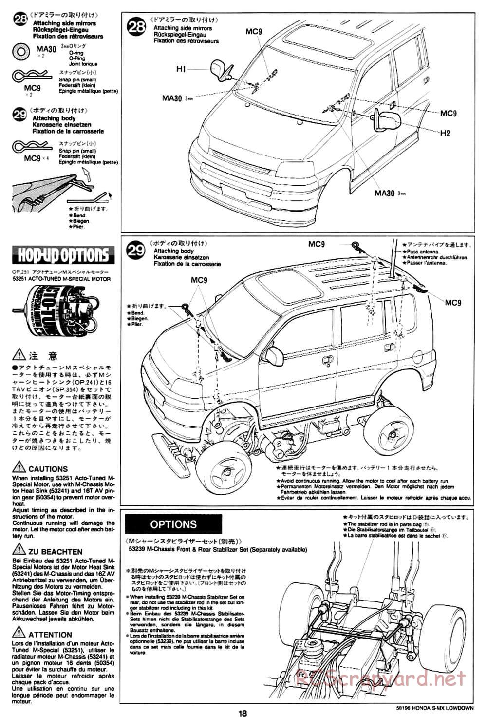 Tamiya - Honda S-MX Lowdown - M01 Chassis - Manual - Page 18