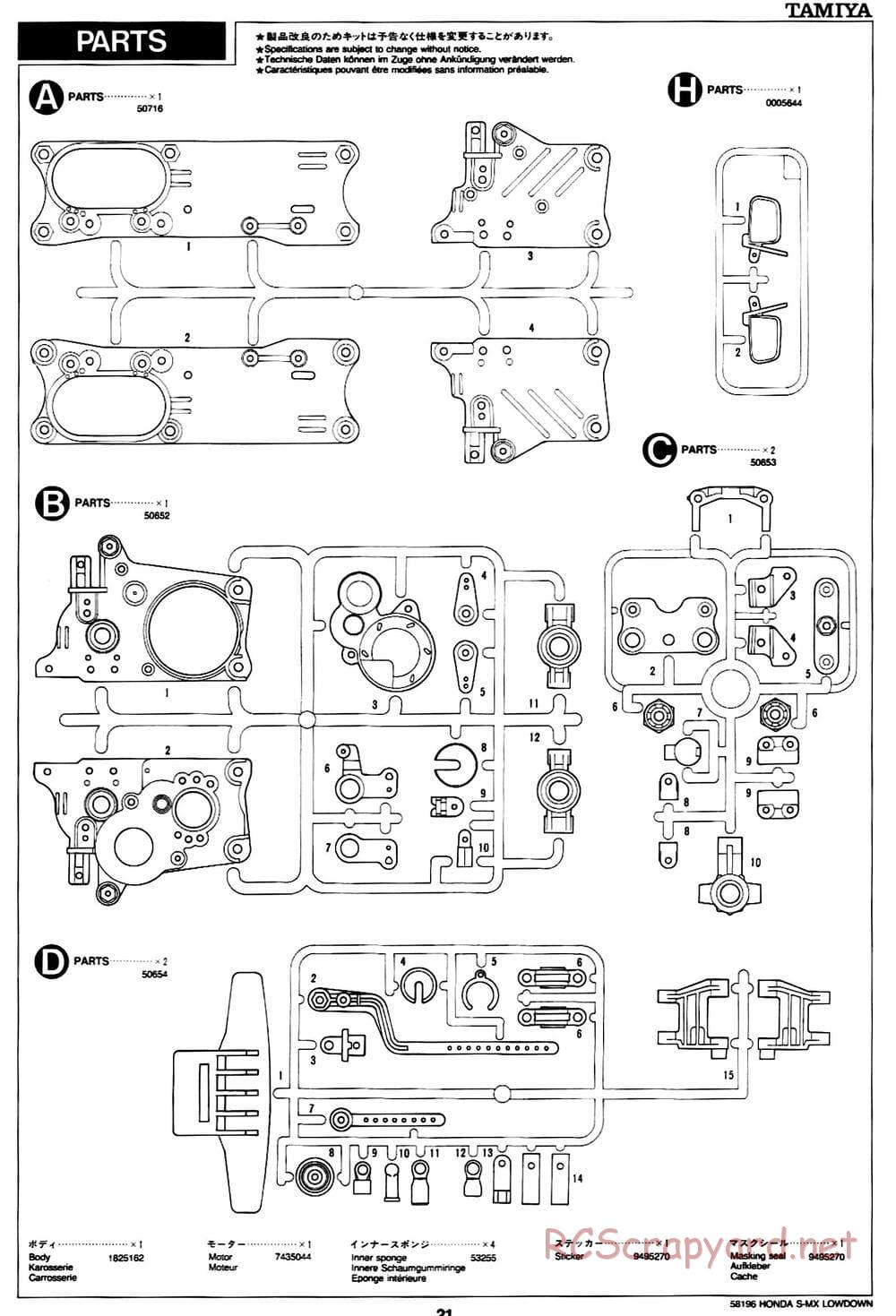 Tamiya - Honda S-MX Lowdown - M01 Chassis - Manual - Page 21