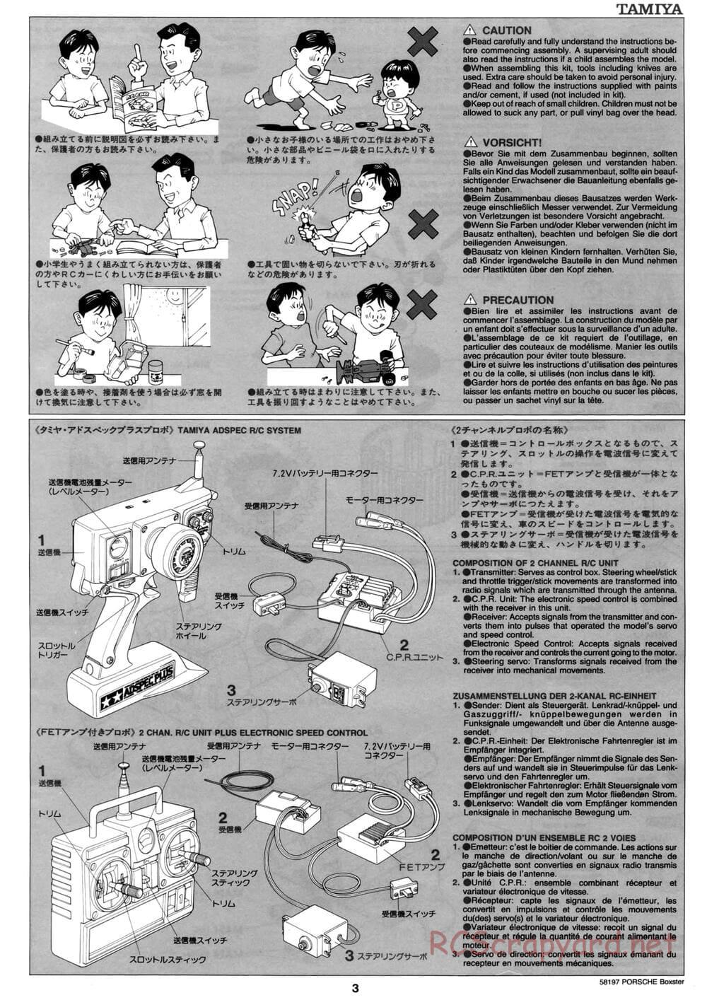 Tamiya - Porsche Boxster - M02L Chassis - Manual - Page 3