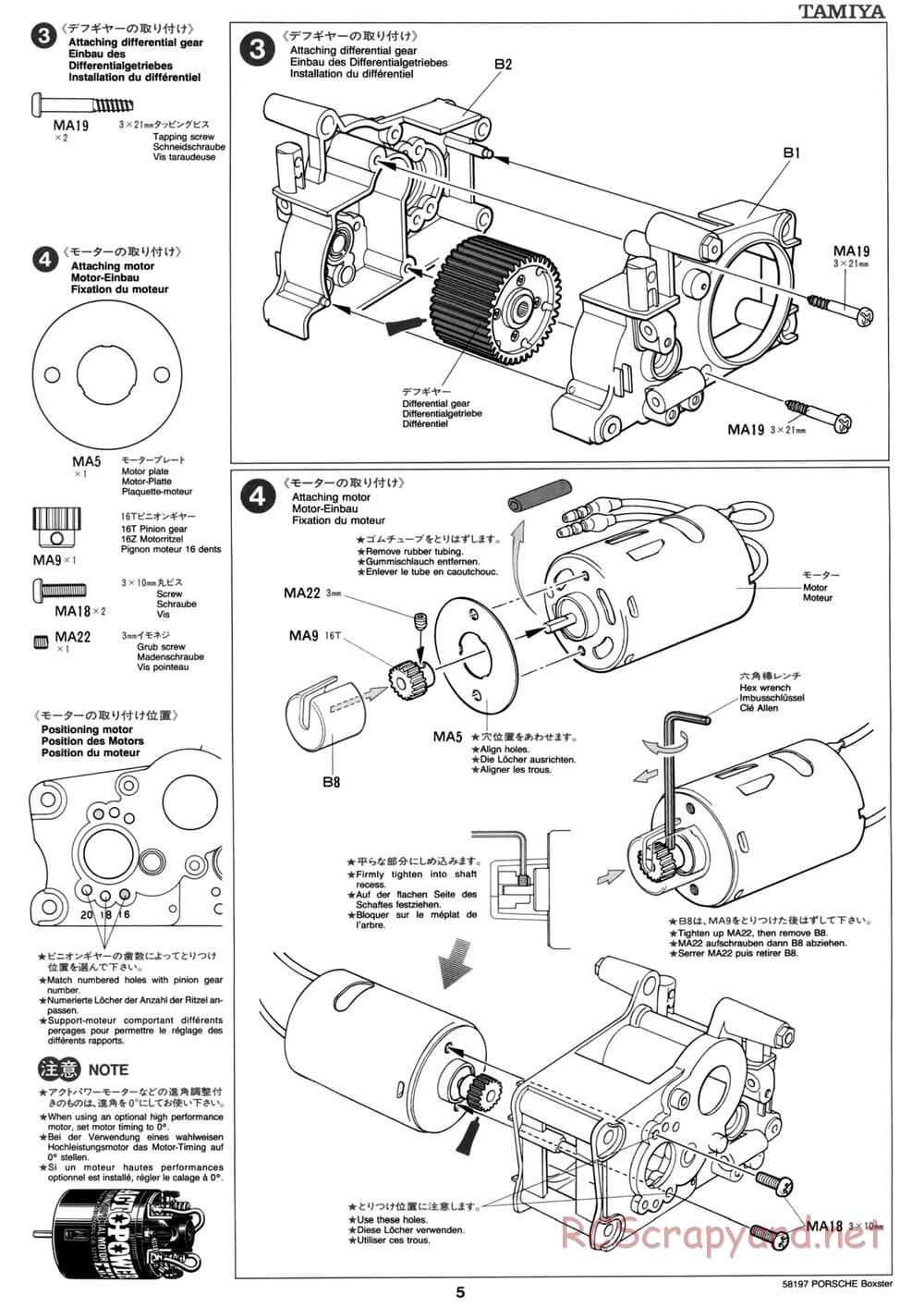 Tamiya - Porsche Boxster - M02L Chassis - Manual - Page 5
