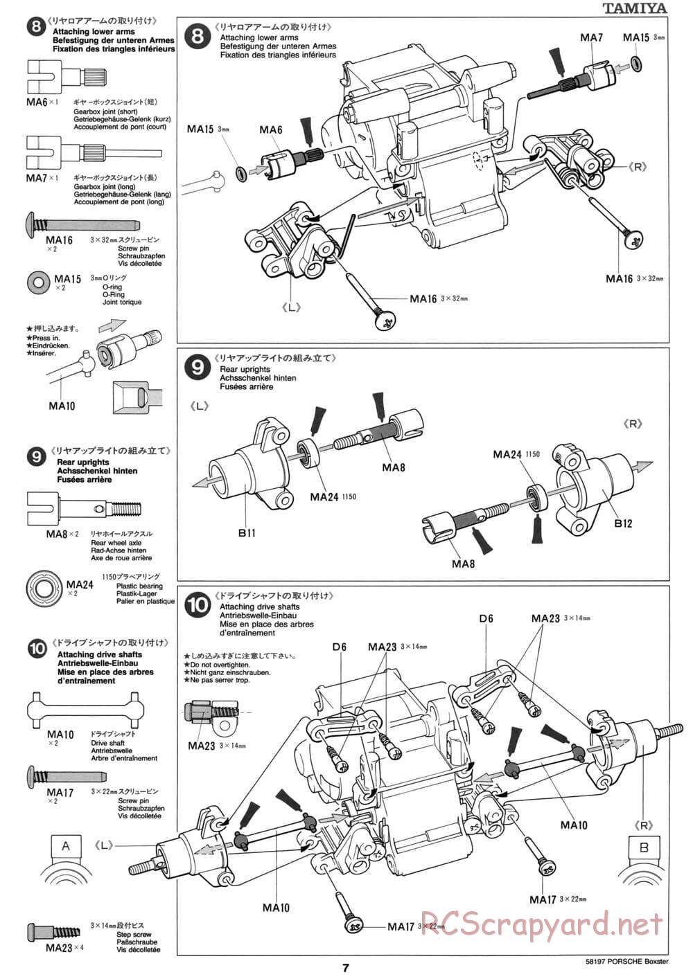 Tamiya - Porsche Boxster - M02L Chassis - Manual - Page 7