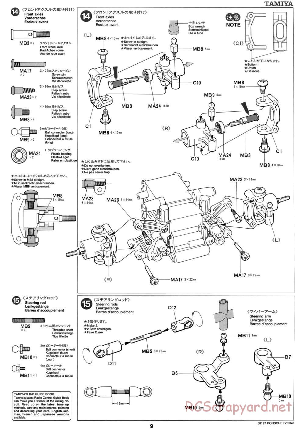 Tamiya - Porsche Boxster - M02L Chassis - Manual - Page 9