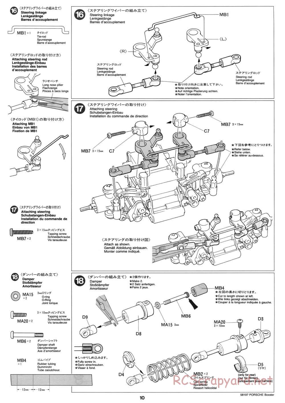 Tamiya - Porsche Boxster - M02L Chassis - Manual - Page 10