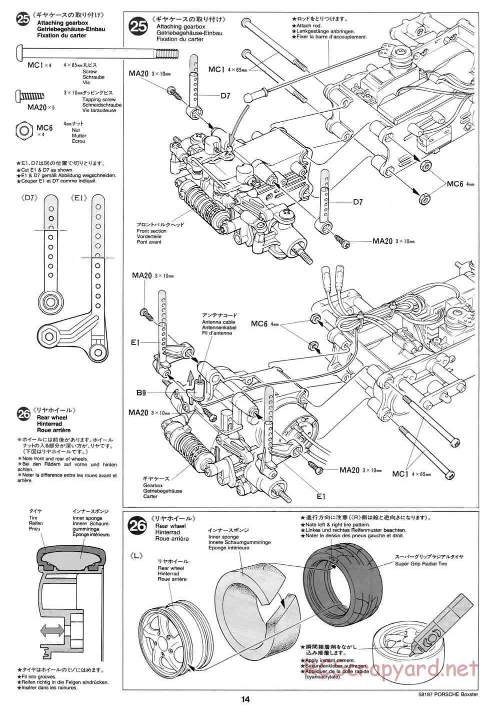 Tamiya - Porsche Boxster - M02L Chassis - Manual - Page 14
