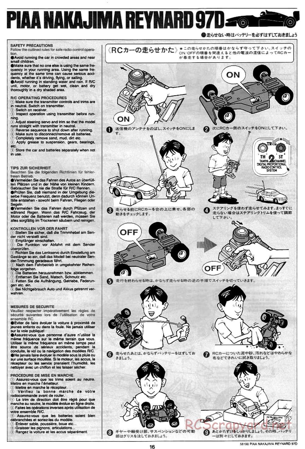 Tamiya - PIAA Nakajima Reynard 97D - F103 Chassis - Manual - Page 16