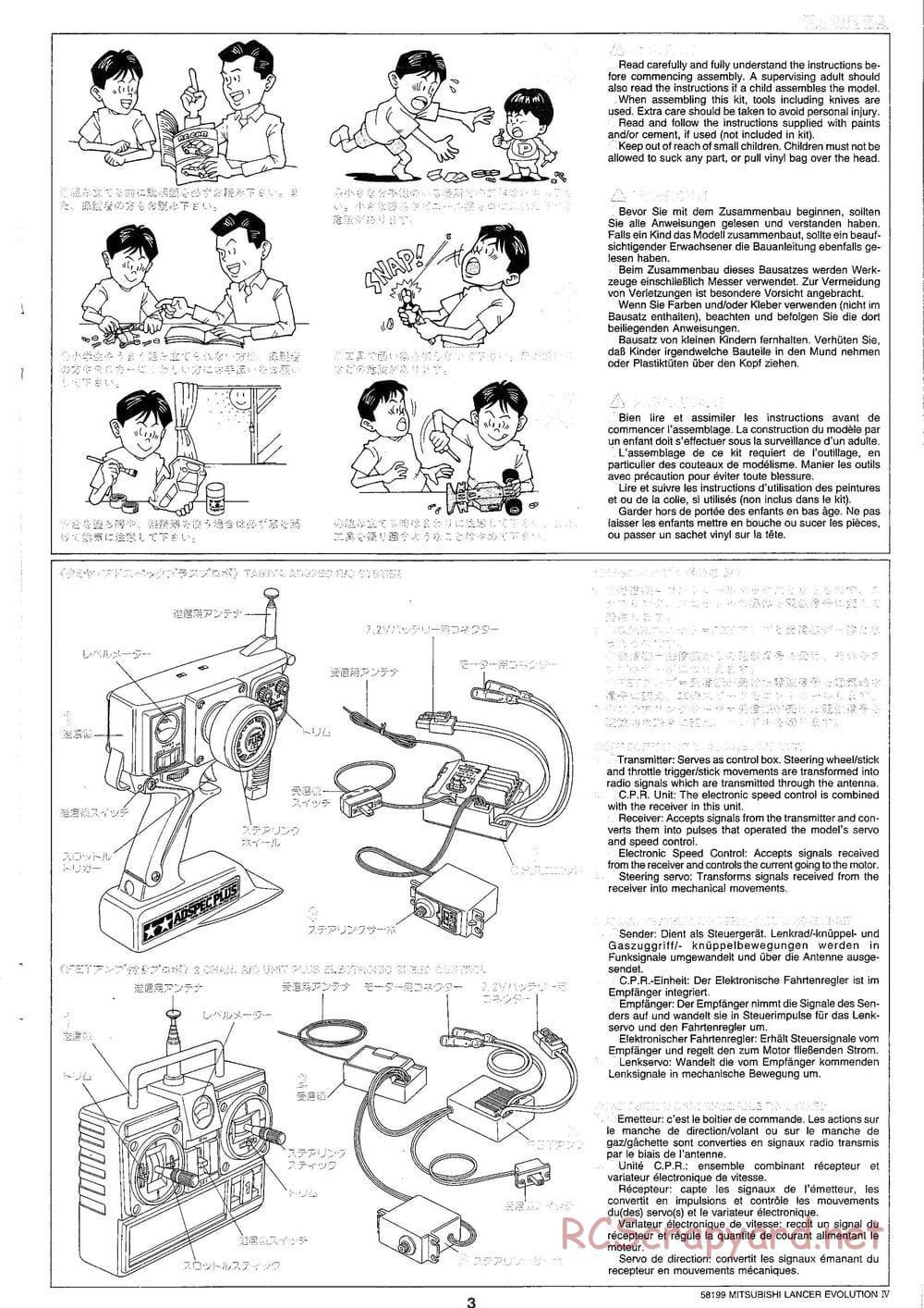 Tamiya - Mitsubishi Lancer Evolution IV - TA-03F Chassis - Manual - Page 3