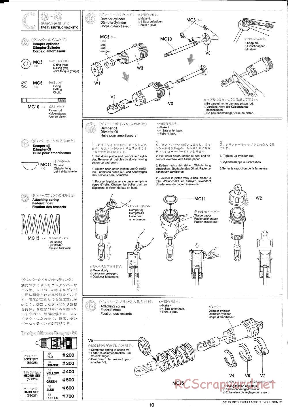Tamiya - Mitsubishi Lancer Evolution IV - TA-03F Chassis - Manual - Page 10