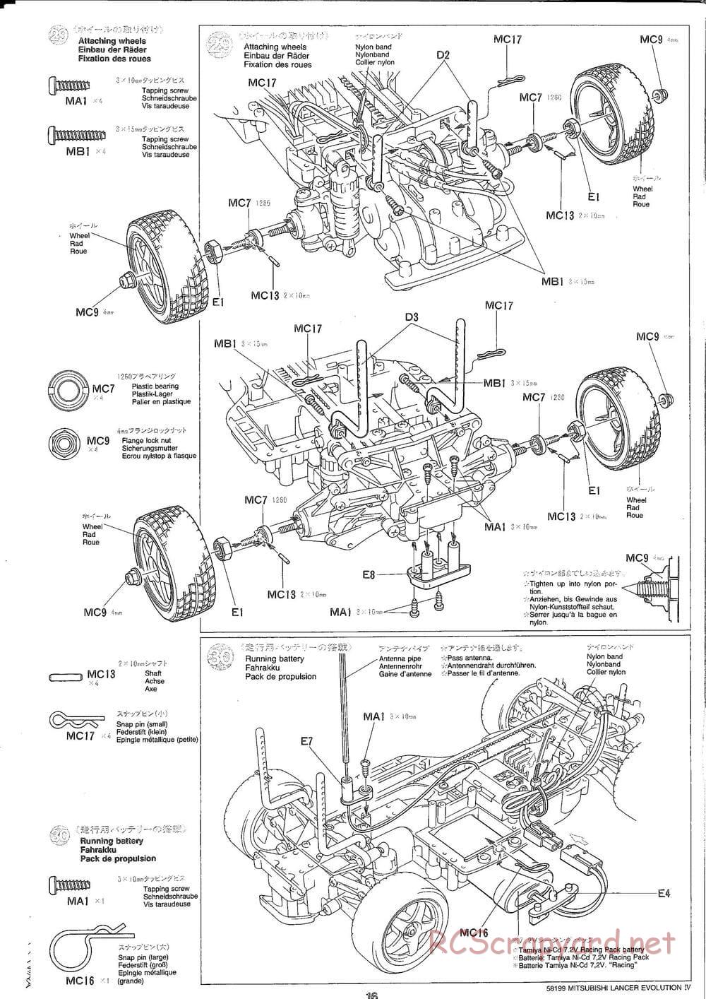 Tamiya - Mitsubishi Lancer Evolution IV - TA-03F Chassis - Manual - Page 16