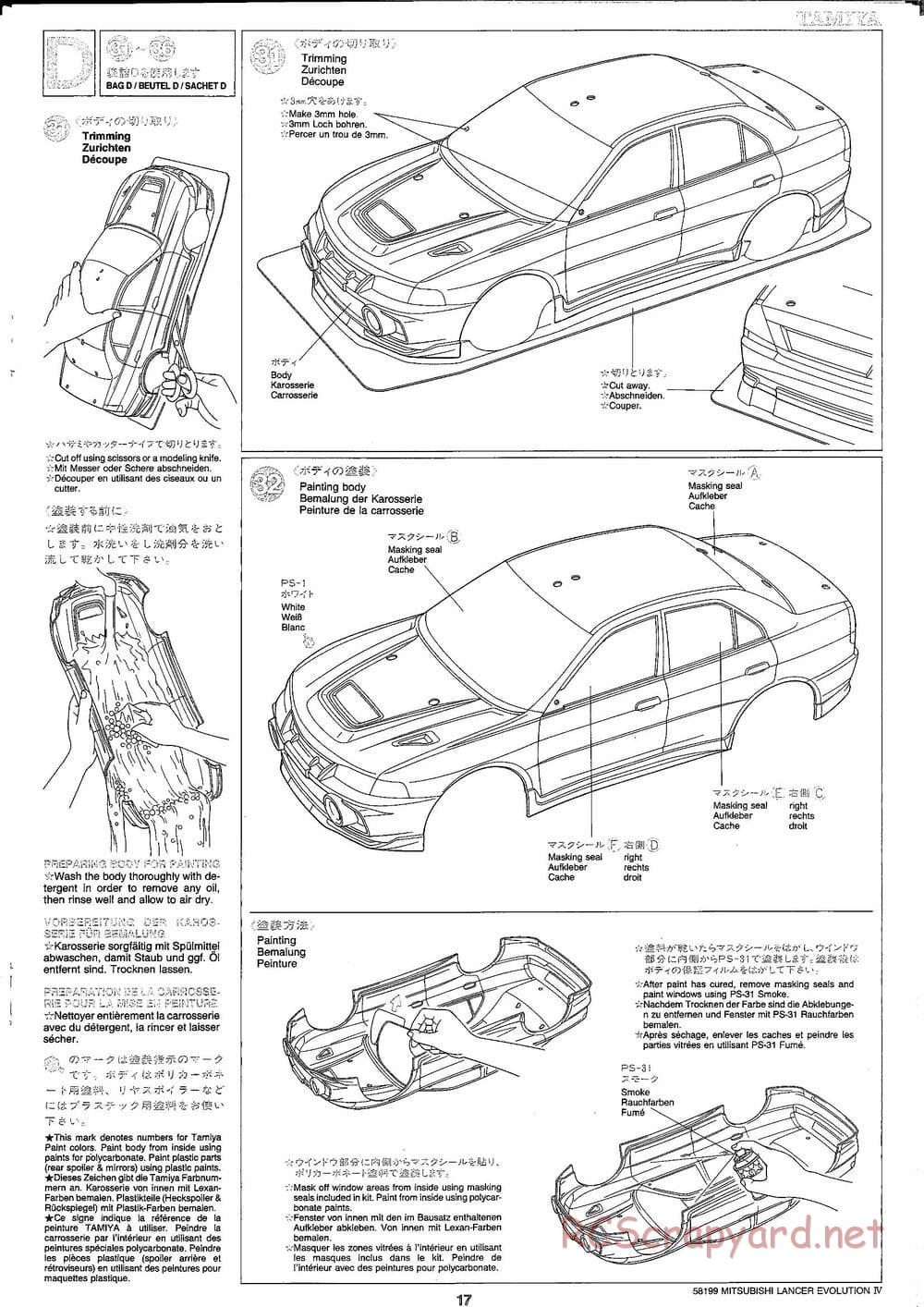 Tamiya - Mitsubishi Lancer Evolution IV - TA-03F Chassis - Manual - Page 17