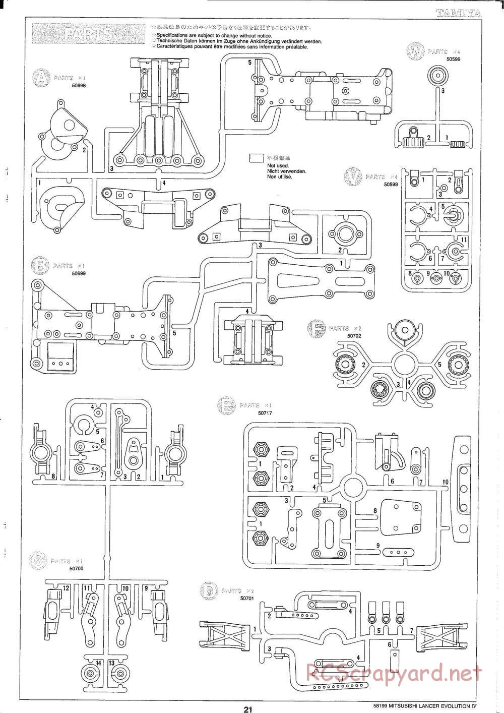 Tamiya - Mitsubishi Lancer Evolution IV - TA-03F Chassis - Manual - Page 21