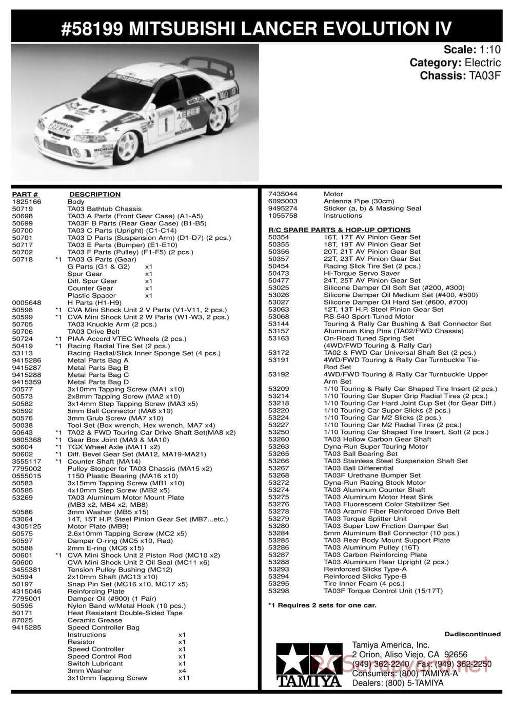 Tamiya - Mitsubishi Lancer Evolution IV - TA-03F Chassis - Manual - Page 25