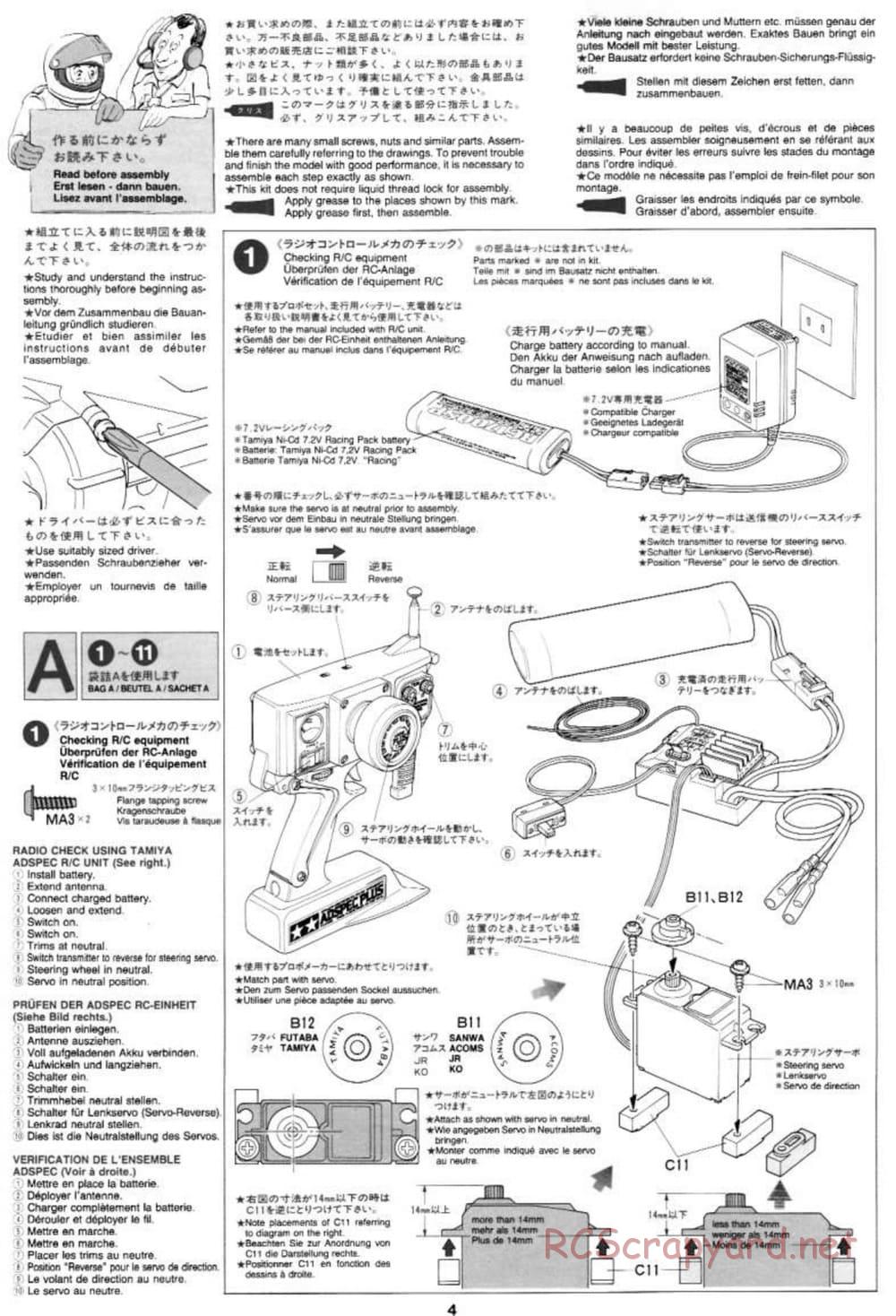 Tamiya - Toyota Celica GT-Four 97 Monte Carlo - TL-01 Chassis - Manual - Page 4