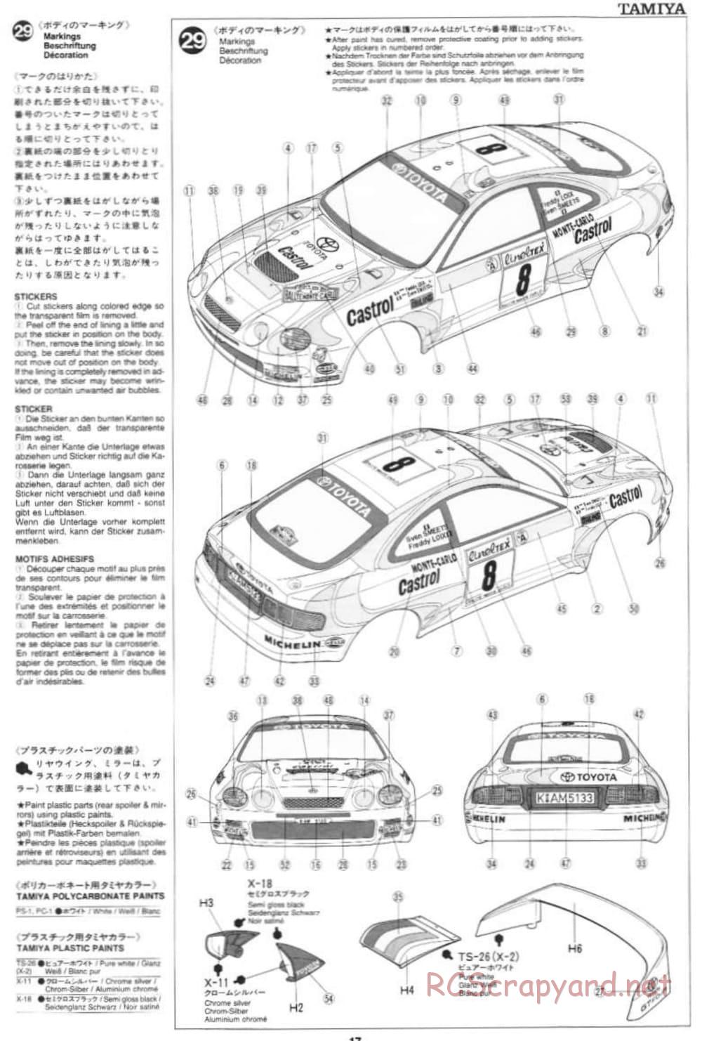 Tamiya - Toyota Celica GT-Four 97 Monte Carlo - TL-01 Chassis - Manual - Page 17