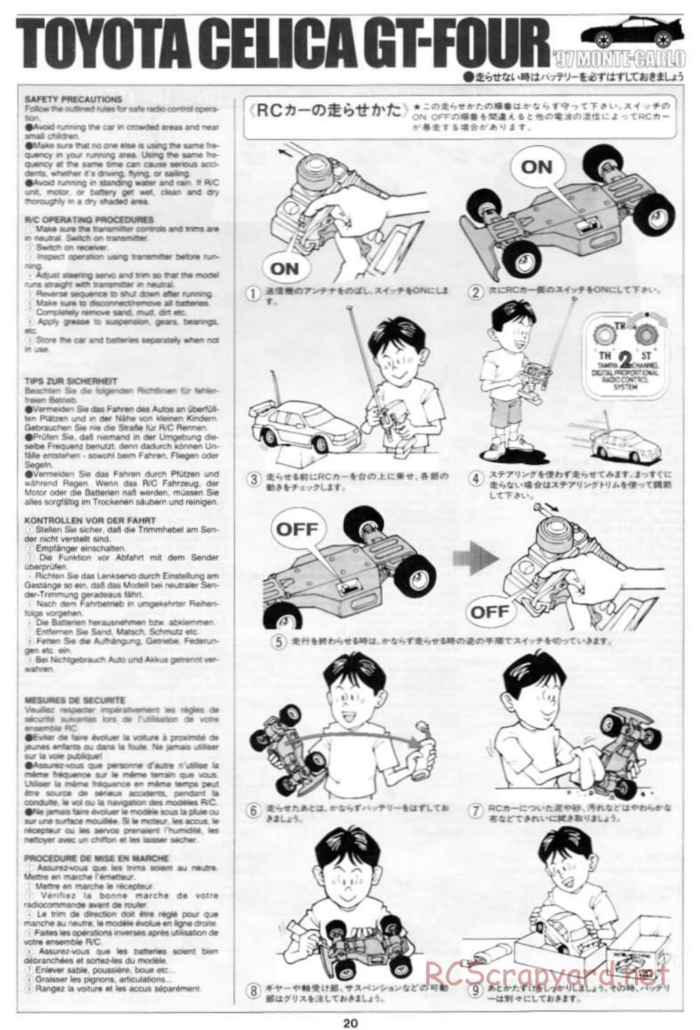 Tamiya - Toyota Celica GT-Four 97 Monte Carlo - TL-01 Chassis - Manual - Page 20