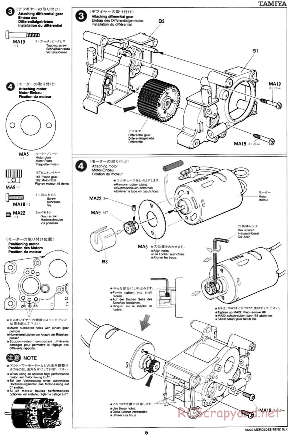 Tamiya - Mercedes-Benz SLK - M02L Chassis - Manual - Page 5