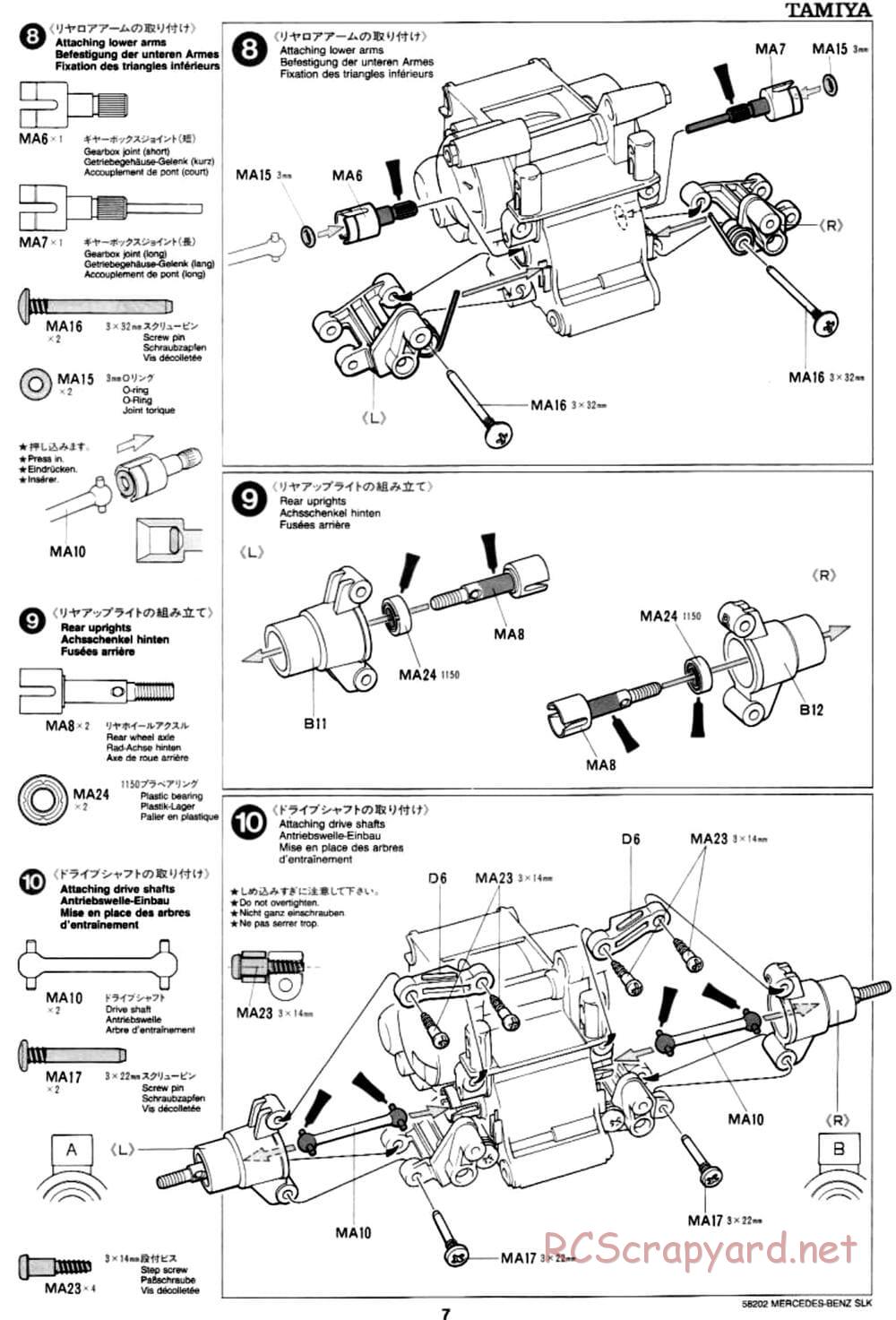 Tamiya - Mercedes-Benz SLK - M02L Chassis - Manual - Page 7