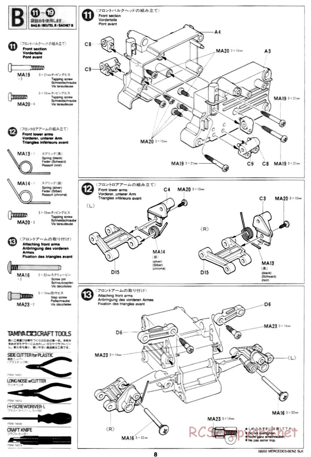 Tamiya - Mercedes-Benz SLK - M02L Chassis - Manual - Page 8
