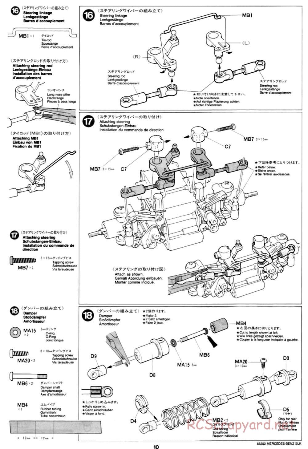 Tamiya - Mercedes-Benz SLK - M02L Chassis - Manual - Page 10