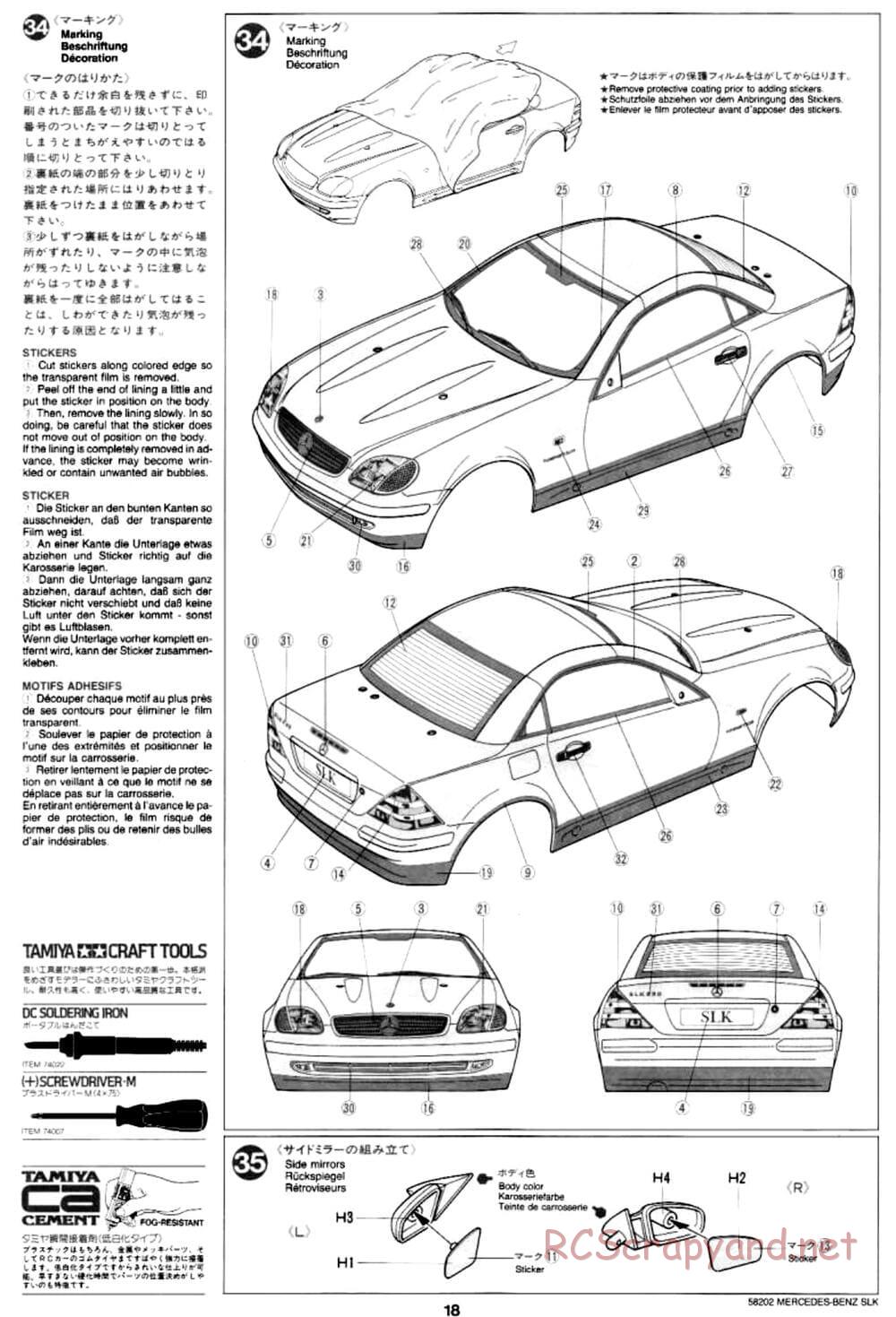 Tamiya - Mercedes-Benz SLK - M02L Chassis - Manual - Page 18