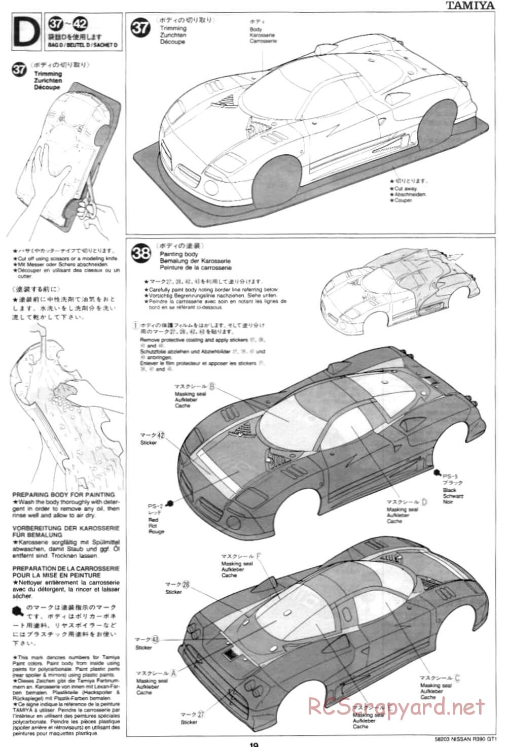 Tamiya - Nissan R390 GT1 - TA-03R Chassis - Manual - Page 19
