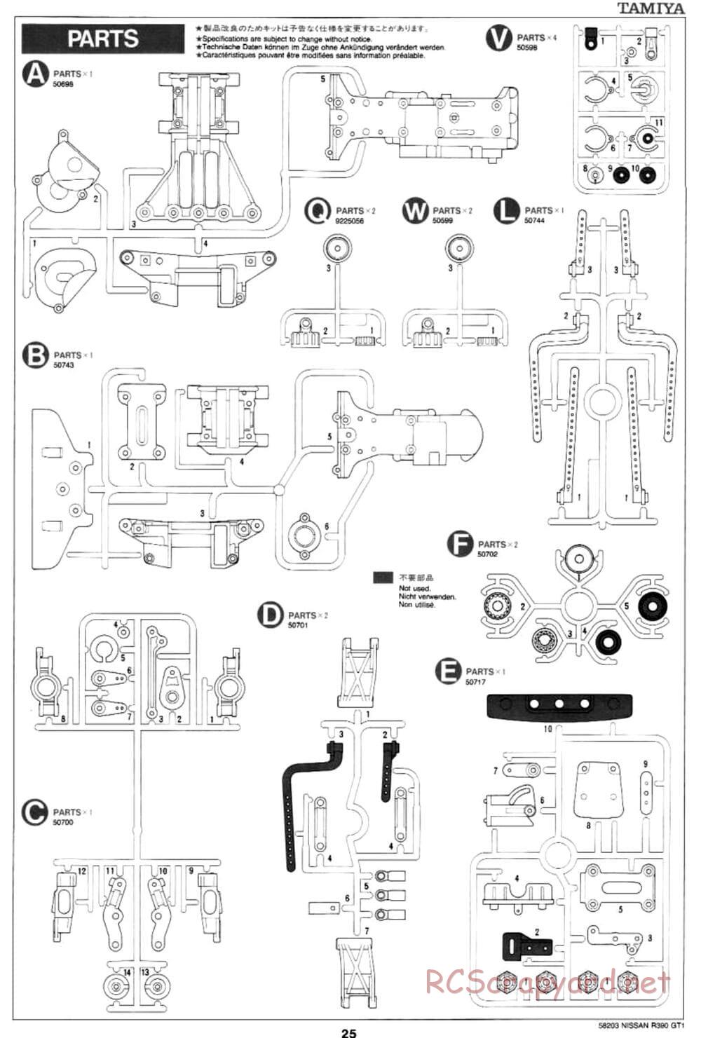 Tamiya - Nissan R390 GT1 - TA-03R Chassis - Manual - Page 25