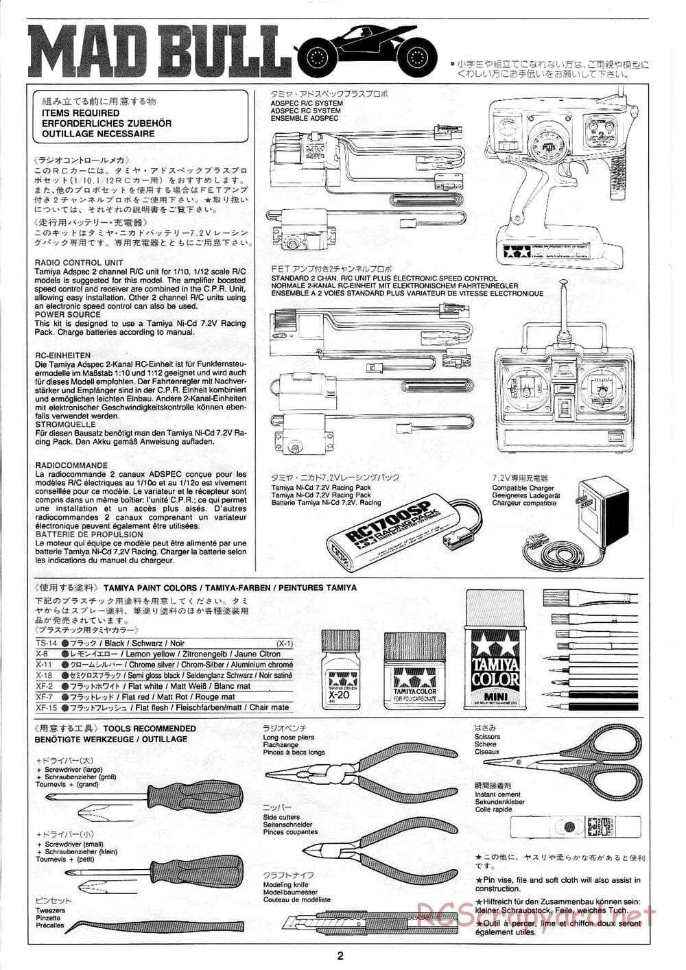 Tamiya - Mad Bull Chassis - Manual - Page 2