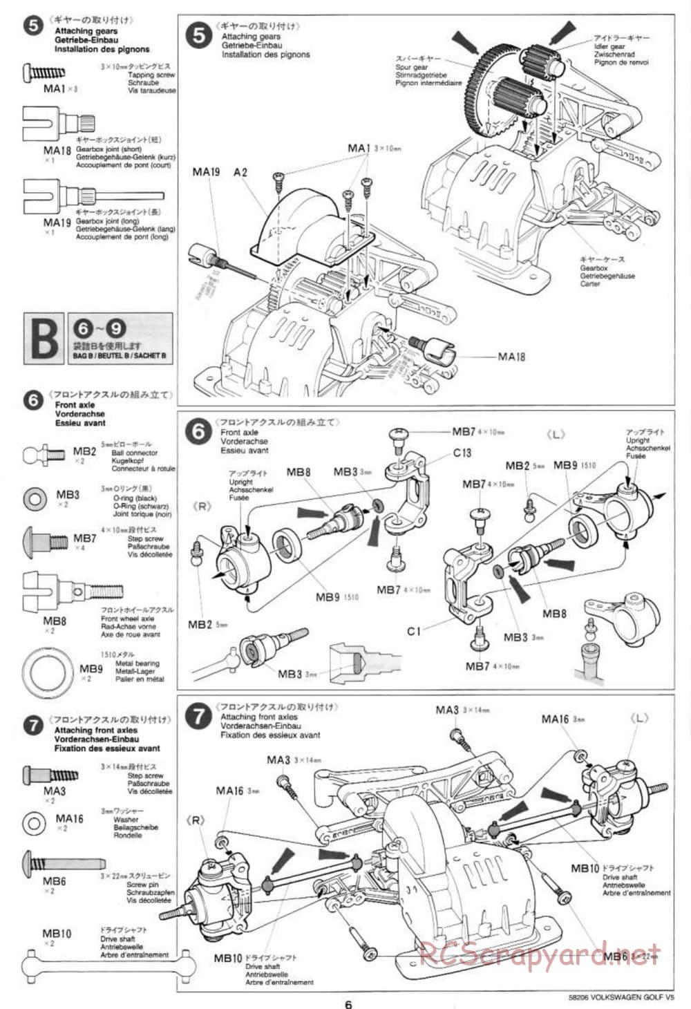 Tamiya - Volkswagen Golf V5 - FF-01 Chassis - Manual - Page 6