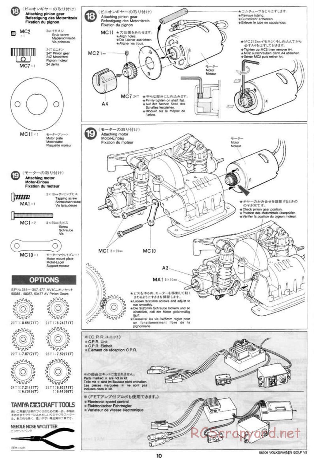 Tamiya - Volkswagen Golf V5 - FF-01 Chassis - Manual - Page 10