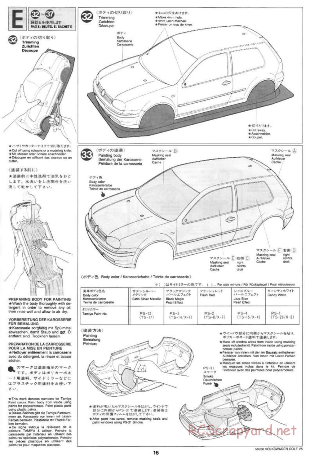 Tamiya - Volkswagen Golf V5 - FF-01 Chassis - Manual - Page 16