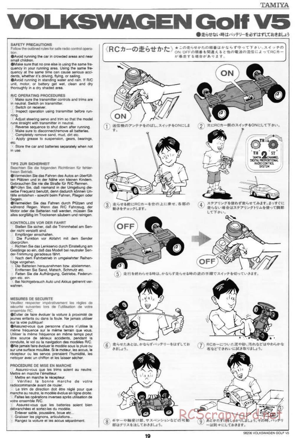 Tamiya - Volkswagen Golf V5 - FF-01 Chassis - Manual - Page 19