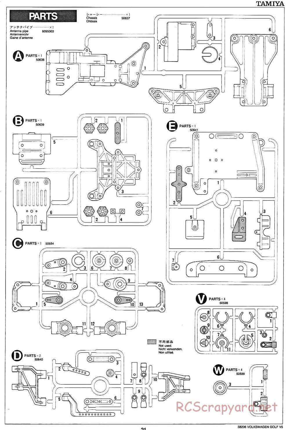 Tamiya - Volkswagen Golf V5 - FF-01 Chassis - Manual - Page 21