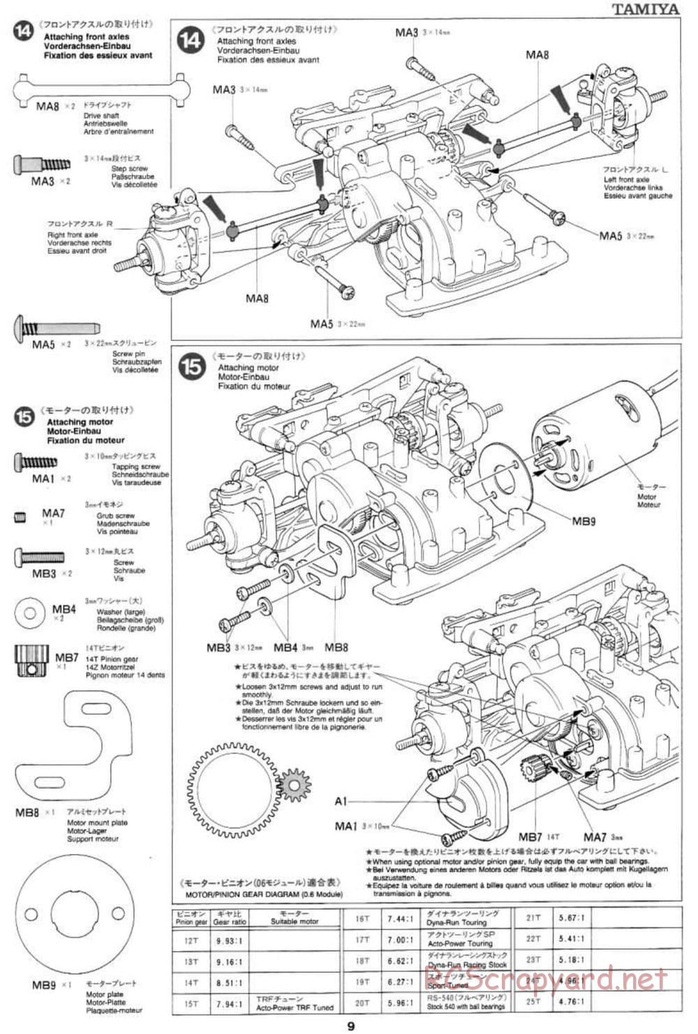 Tamiya - Subaru Impreza WRC 97 - TA-03F Chassis - Manual - Page 9