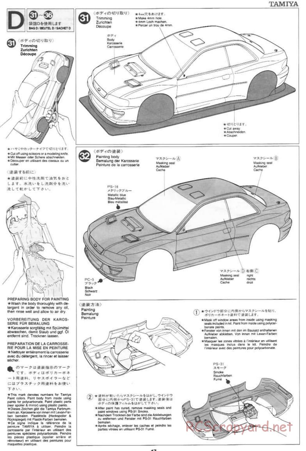Tamiya - Subaru Impreza WRC 97 - TA-03F Chassis - Manual - Page 17