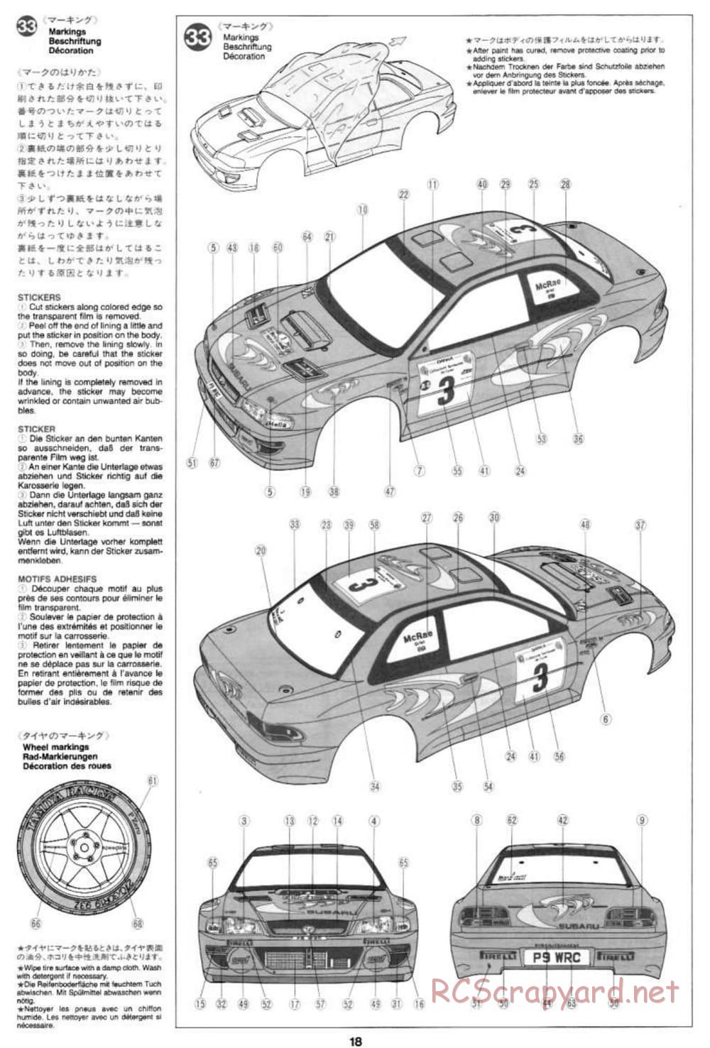 Tamiya - Subaru Impreza WRC 97 - TA-03F Chassis - Manual - Page 18