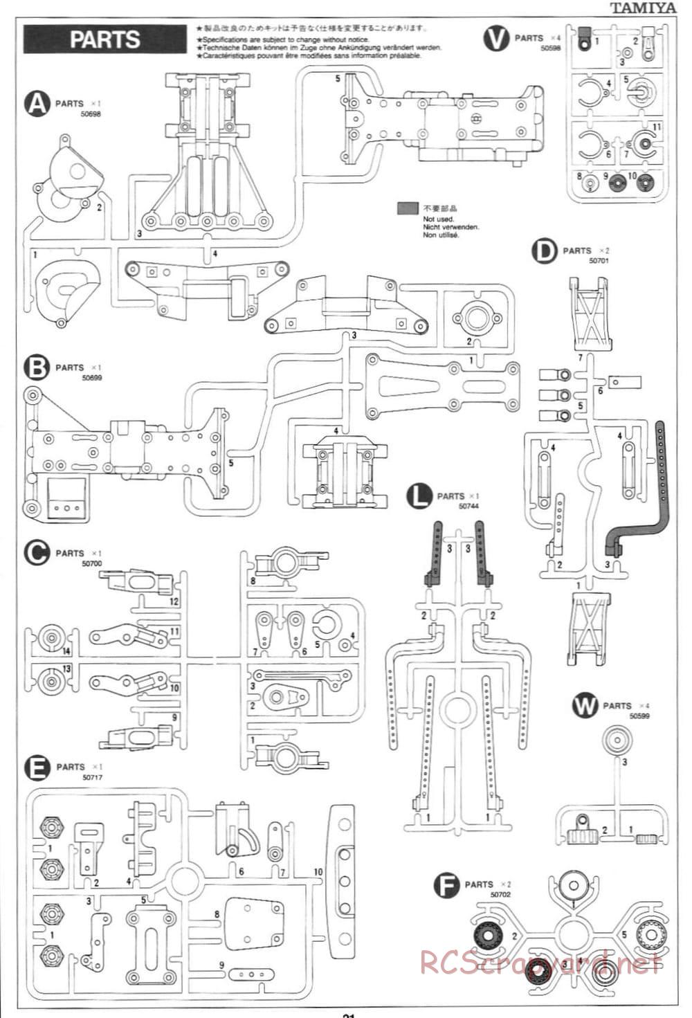 Tamiya - Subaru Impreza WRC 97 - TA-03F Chassis - Manual - Page 21