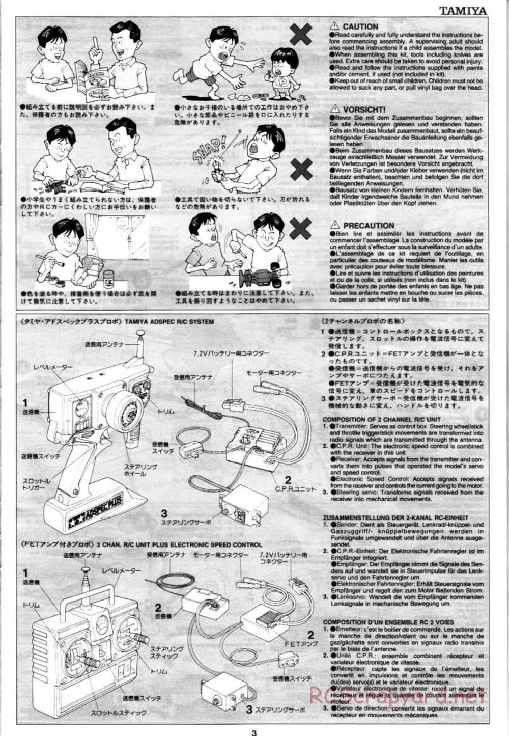 Tamiya - Peugeot 406 ST - TL-01 Chassis - Manual - Page 3