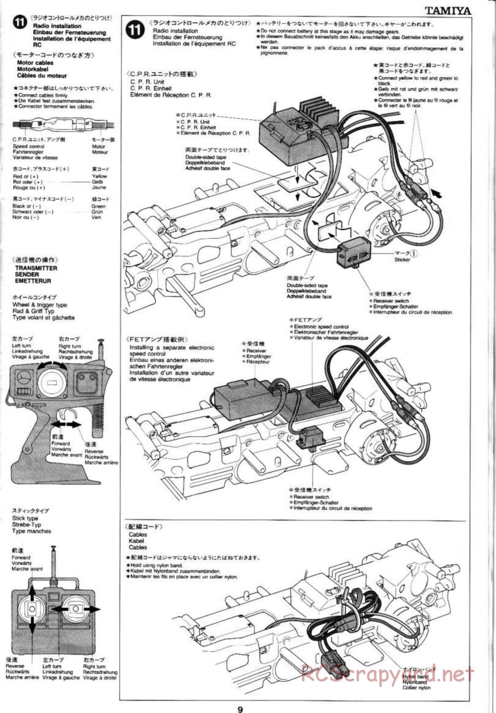 Tamiya - Peugeot 406 ST - TL-01 Chassis - Manual - Page 9