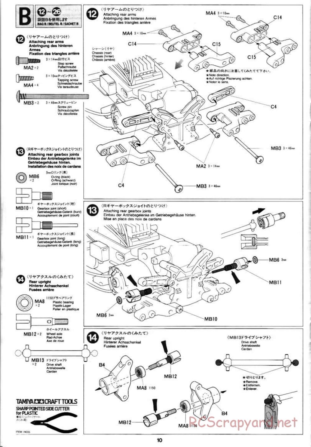 Tamiya - Peugeot 406 ST - TL-01 Chassis - Manual - Page 10