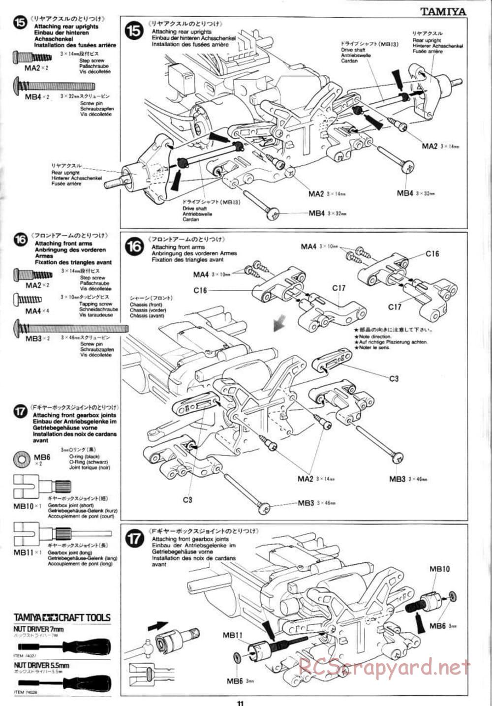 Tamiya - Peugeot 406 ST - TL-01 Chassis - Manual - Page 11