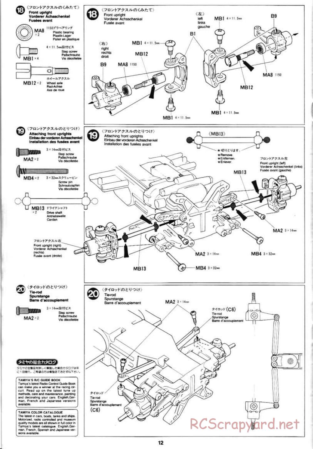 Tamiya - Peugeot 406 ST - TL-01 Chassis - Manual - Page 12