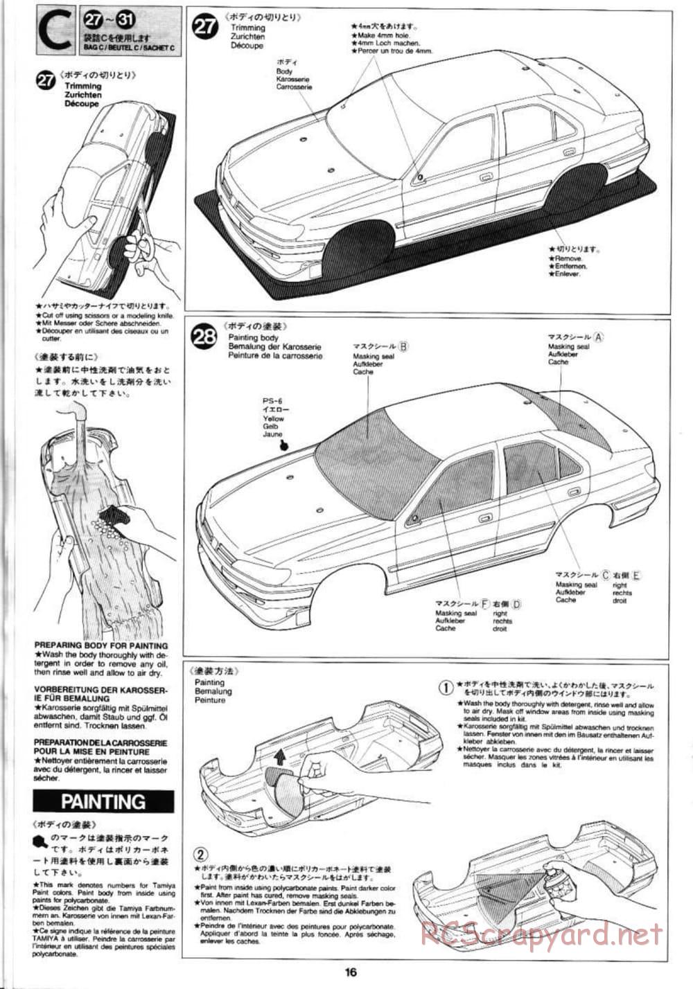 Tamiya - Peugeot 406 ST - TL-01 Chassis - Manual - Page 16