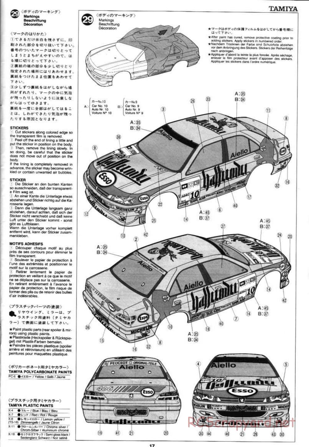 Tamiya - Peugeot 406 ST - TL-01 Chassis - Manual - Page 17