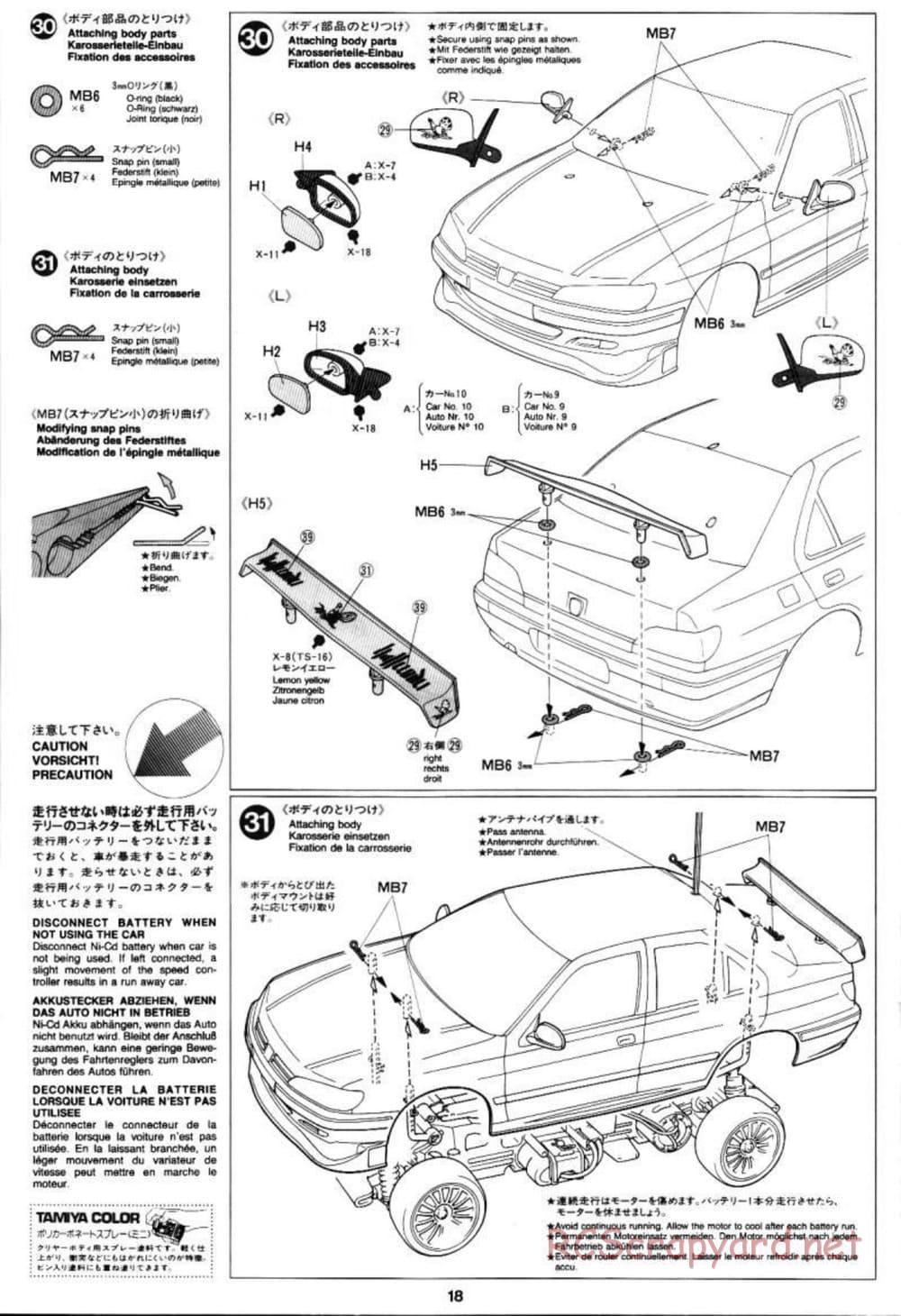 Tamiya - Peugeot 406 ST - TL-01 Chassis - Manual - Page 18
