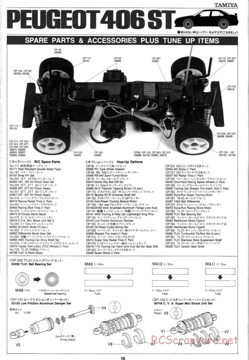 Tamiya - Peugeot 406 ST - TL-01 Chassis - Manual - Page 19