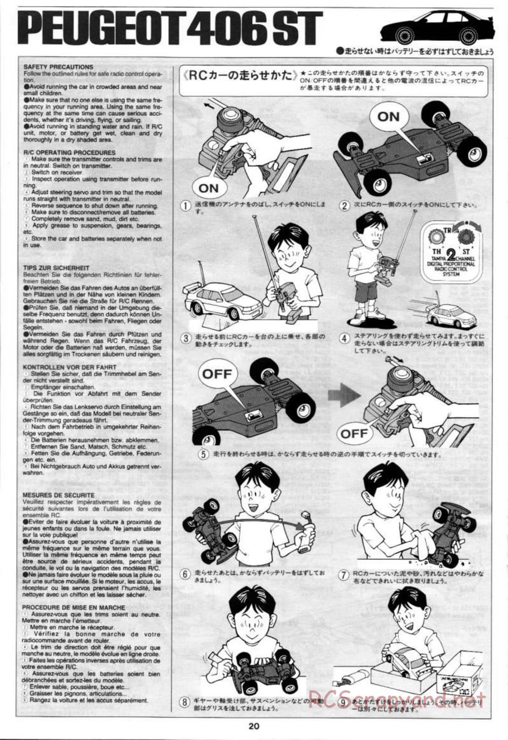 Tamiya - Peugeot 406 ST - TL-01 Chassis - Manual - Page 20